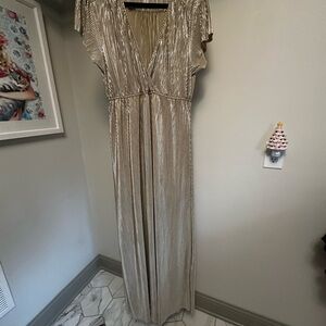 Elegant Metallic Maxi Dress